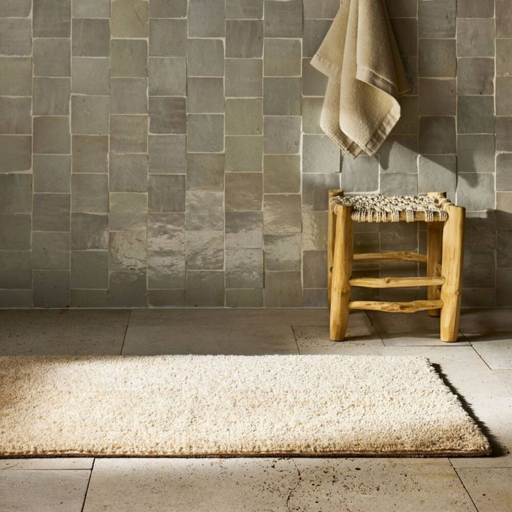 24"x40" Organic Melange Reversible Bath Rug Natural - Casaluna